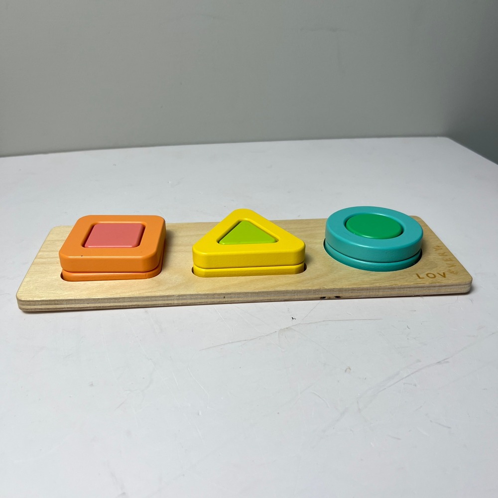 Lovevery Wooden Geometric Stacker Toddler OS Multicolor Montessori Shape Puzzle